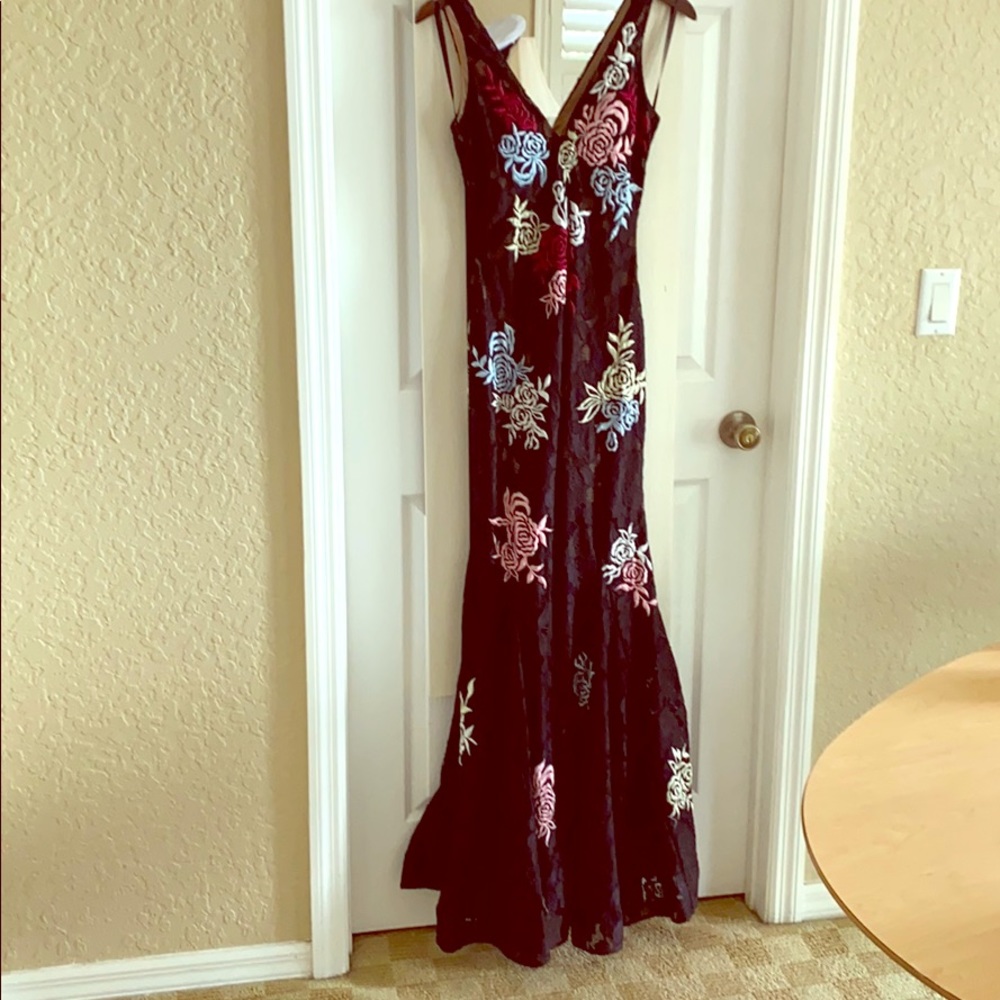 Asian inspired dress with beautiful bell bottom